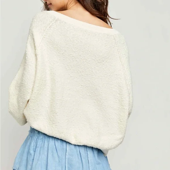 Free People Found My Friend Pullover Cream/Beige Medium - Picture 2 of 10
